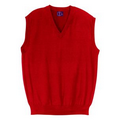 Men/Unisex V-Neck Fine Gauge Acrylic Vest - Red